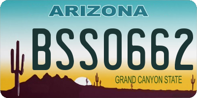 AZ license plate BSS0662