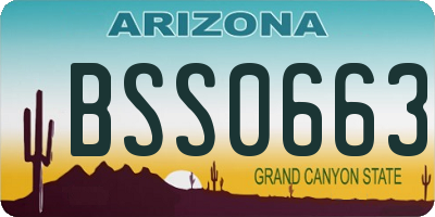 AZ license plate BSS0663