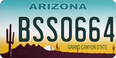 AZ license plate BSS0664