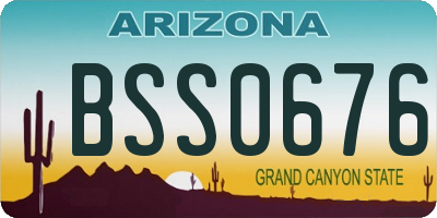 AZ license plate BSS0676