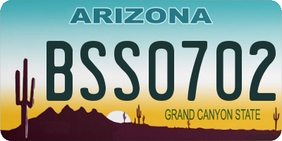 AZ license plate BSS0702