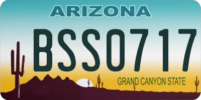 AZ license plate BSS0717