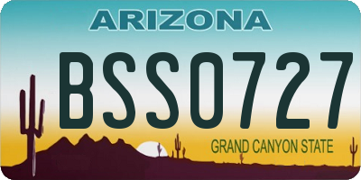 AZ license plate BSS0727