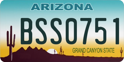 AZ license plate BSS0751