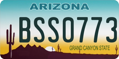 AZ license plate BSS0773