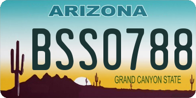 AZ license plate BSS0788