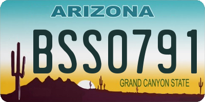 AZ license plate BSS0791