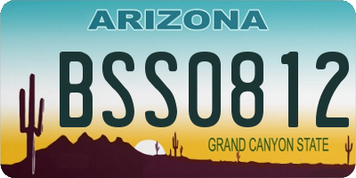 AZ license plate BSS0812
