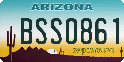 AZ license plate BSS0861