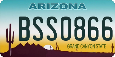 AZ license plate BSS0866
