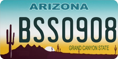 AZ license plate BSS0908