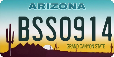 AZ license plate BSS0914
