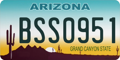 AZ license plate BSS0951
