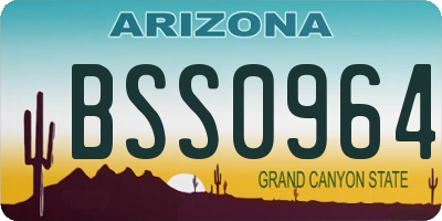 AZ license plate BSS0964