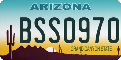 AZ license plate BSS0970