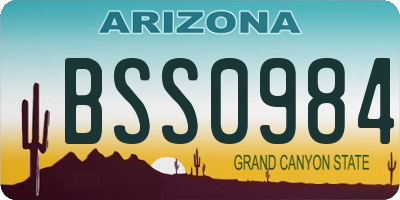 AZ license plate BSS0984