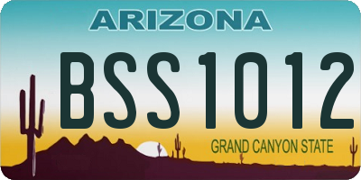 AZ license plate BSS1012
