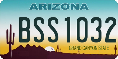 AZ license plate BSS1032