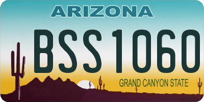 AZ license plate BSS1060