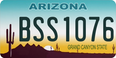 AZ license plate BSS1076