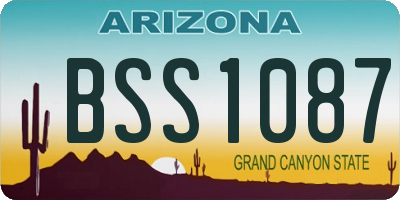 AZ license plate BSS1087