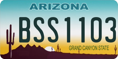 AZ license plate BSS1103