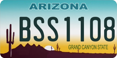 AZ license plate BSS1108