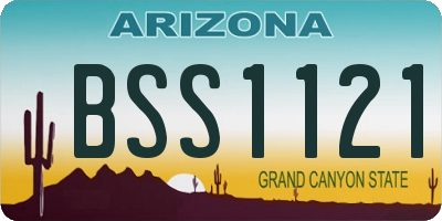 AZ license plate BSS1121