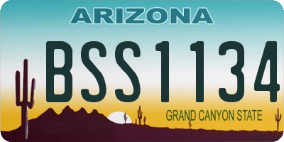 AZ license plate BSS1134