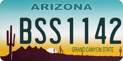 AZ license plate BSS1142