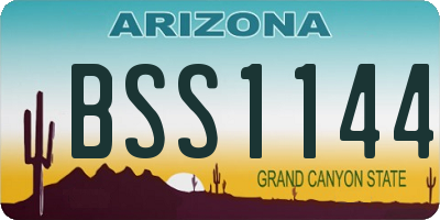 AZ license plate BSS1144