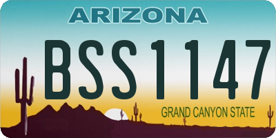 AZ license plate BSS1147