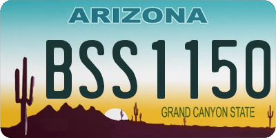 AZ license plate BSS1150