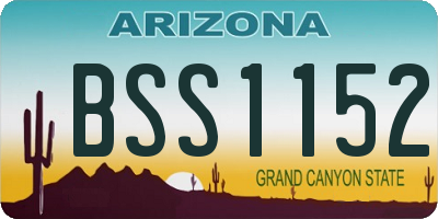 AZ license plate BSS1152