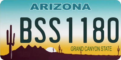 AZ license plate BSS1180