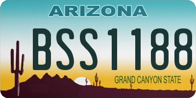 AZ license plate BSS1188