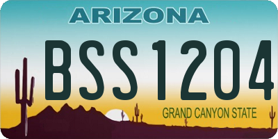 AZ license plate BSS1204