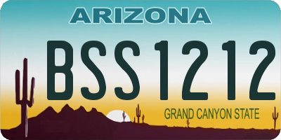 AZ license plate BSS1212