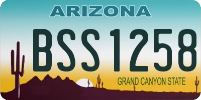 AZ license plate BSS1258