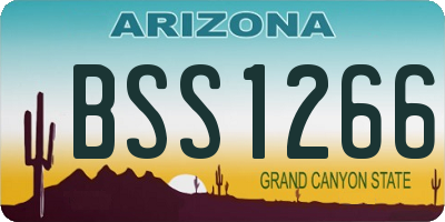 AZ license plate BSS1266