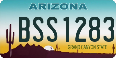 AZ license plate BSS1283