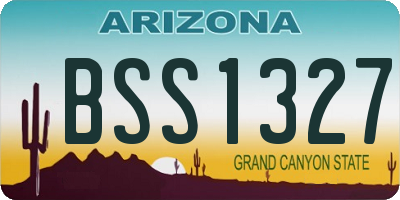 AZ license plate BSS1327