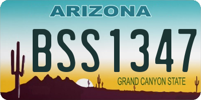 AZ license plate BSS1347