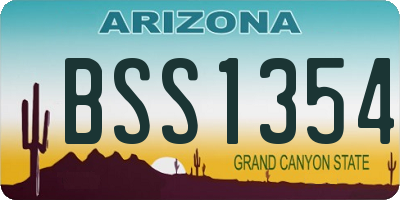 AZ license plate BSS1354