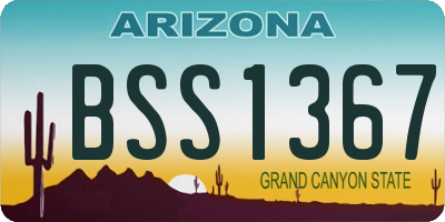 AZ license plate BSS1367