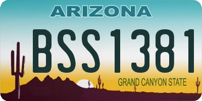 AZ license plate BSS1381