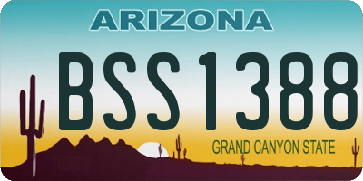 AZ license plate BSS1388