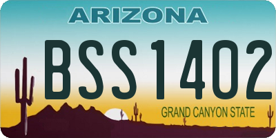 AZ license plate BSS1402