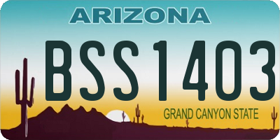 AZ license plate BSS1403