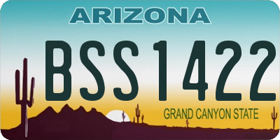 AZ license plate BSS1422